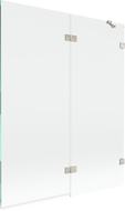 Mexen Lunar vanová zástěna 2-dveřová pravá 140 x 150 cm, transparentní, kartáčovaný nikl - 897-140-100-97-00-P
