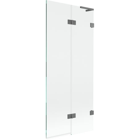 Mexen Lunar L vanová zástěna dvoukřídlá pravá 80 x 150 cm, transparentní, tmavý kov - 897L-080-100-95-00-P