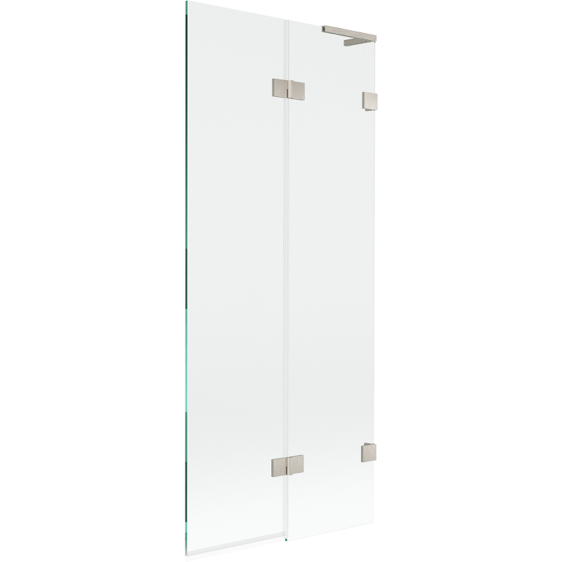 Mexen Lunar L vanová zástěna 2-křídlová pravá 80 x 150 cm, transparentní, kartáčovaný nikl - 897L-080-100-97-00-P