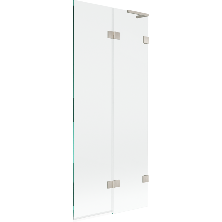 Mexen Lunar L vanová zástěna 2-křídlová pravá 80 x 150 cm, transparentní, kartáčovaný nikl - 897L-080-100-97-00-P