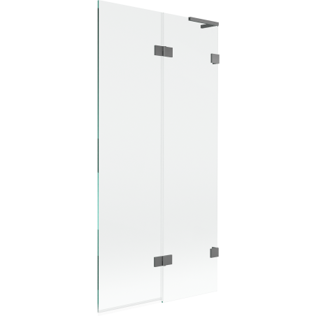 Mexen Lunar L vanová zástěna 2-křídlová pravá 90 x 150 cm, transparentní, gun metal - 897L-090-100-95-00-P