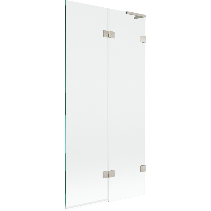 Mexen Lunar L vanová zástěna 2dílná pravá 90 x 150 cm, transparentní, kartáčovaný nikl - 897L-090-100-97-00-P