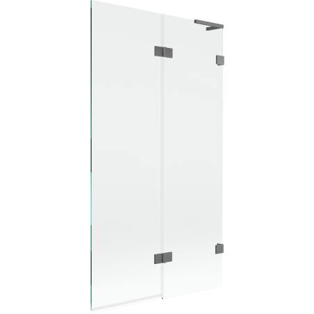 Mexen Lunar L vanová zástěna 2-křídlová pravá 100 x 150 cm, transparentní, gun metal - 897L-100-100-95-00-P
