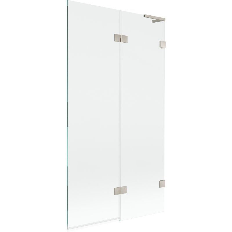 Mexen Lunar L vanová zástěna dvoukřídlá pravá 100 x 150 cm, transparentní, kartáčovaný nikl - 897L-100-100-97-00-P