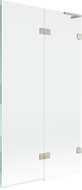 Mexen Lunar L vanová zástěna dvoukřídlá pravá 100 x 150 cm, transparentní, kartáčovaný nikl - 897L-100-100-97-00-P