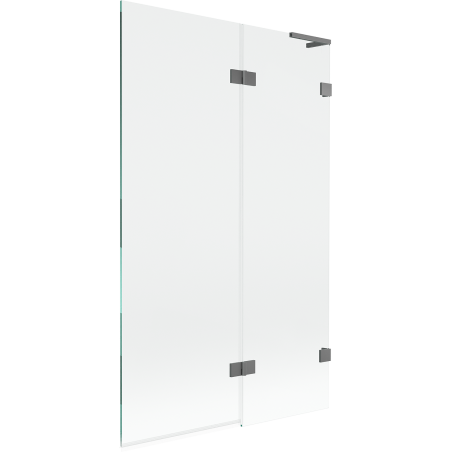 Mexen Lunar L vanová zástěna 2-křídlová pravá 110 x 150 cm, transparentní, gun metal - 897L-110-100-95-00-P