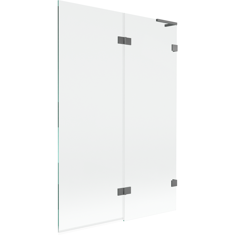 Mexen Lunar L vanová zástěna 2-křídlová pravá 120 x 150 cm, transparentní, gun metal - 897L-120-100-95-00-P