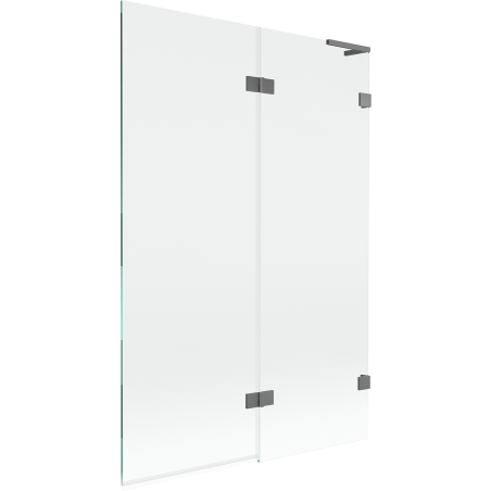 Mexen Lunar L vanová zástěna 2-křídlová pravá 120 x 150 cm, transparentní, gun metal - 897L-120-100-95-00-P