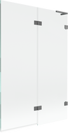 Mexen Lunar L vanová zástěna 2-křídlová pravá 120 x 150 cm, transparentní, gun metal - 897L-120-100-95-00-P