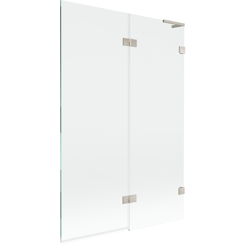 Mexen Lunar L vanová zástěna 2křídlová pravá 120 x 150 cm, transparentní, kartáčovaný nikl - 897L-120-100-97-00-P