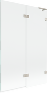 Mexen Lunar L vanová zástěna 2křídlová pravá 120 x 150 cm, transparentní, kartáčovaný nikl - 897L-120-100-97-00-P