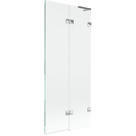 Mexen Lunar L vanová zástěna dvoukřídlá pravá 80 x 150 cm, transparentní, chrom - 897L-080-100-01-00-P