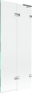 Mexen Lunar L vanová zástěna dvoukřídlá pravá 80 x 150 cm, transparentní, chrom - 897L-080-100-01-00-P