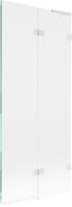 Mexen Lunar L vanová zástěna 2-křídlá pravá 80 x 150 cm, průhledná, bílá - 897L-080-100-20-00-P