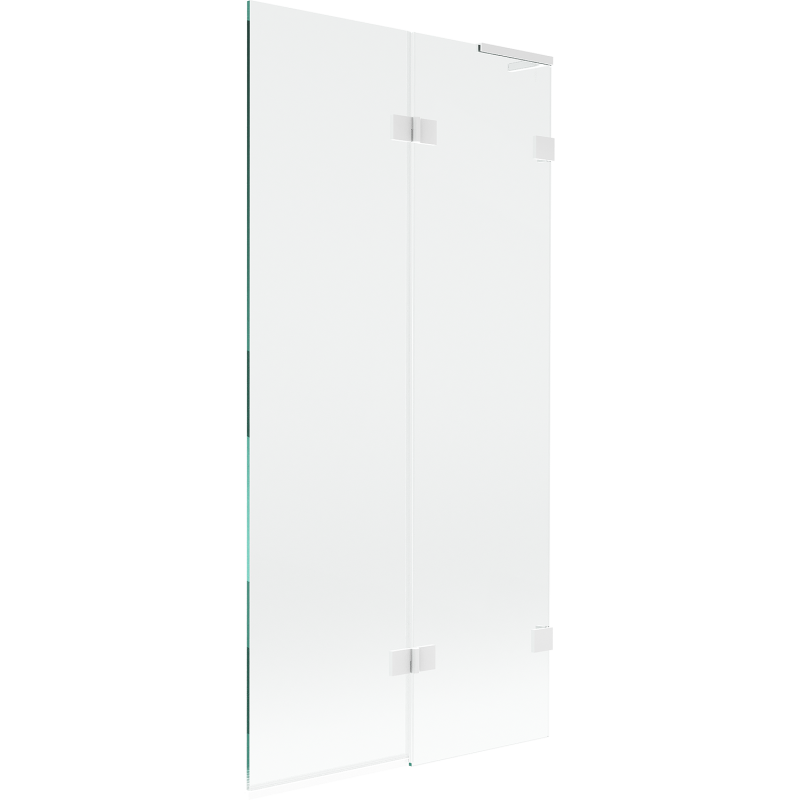 Mexen Lunar L vana zástěna 2-dílná pravá 90 x 150 cm, transparentní, bílá - 897L-090-100-20-00-P