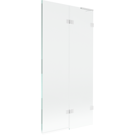 Mexen Lunar L vana zástěna 2-dílná pravá 90 x 150 cm, transparentní, bílá - 897L-090-100-20-00-P