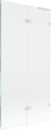 Mexen Lunar L vana zástěna 2-dílná pravá 90 x 150 cm, transparentní, bílá - 897L-090-100-20-00-P