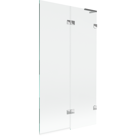 Mexen Lunar L vanová zástěna 2-křídlá pravá 100 x 150 cm, transparentní, chrom - 897L-100-100-01-00-P