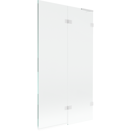 Mexen Lunar L vanová zástěna 2-křídlová pravá 100 x 150 cm, transparentní, bílá - 897L-100-100-20-00-P