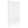 Mexen Lunar L vanová zástěna 2-křídlová pravá 100 x 150 cm, transparentní, bílá - 897L-100-100-20-00-P