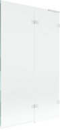Mexen Lunar L vanová zástěna dvoukřídlá pravá 110 x 150 cm, transparentní, bílá - 897L-110-100-20-00-P