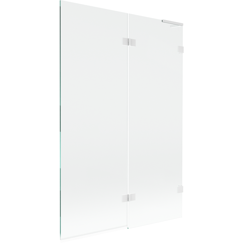 Mexen Lunar L vanová paraván dvoukřídlový pravý 120 x 150 cm, transparentní, bílý - 897L-120-100-20-00-P