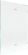 Mexen Lunar L vanová paraván dvoukřídlový pravý 120 x 150 cm, transparentní, bílý - 897L-120-100-20-00-P