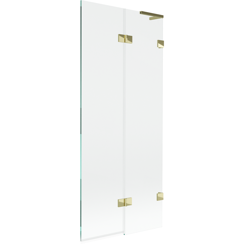 Mexen Lunar L vanová zástěna 2-dílná pravá 80 x 150 cm, průhledná, zlatá - 897L-080-100-50-00-P