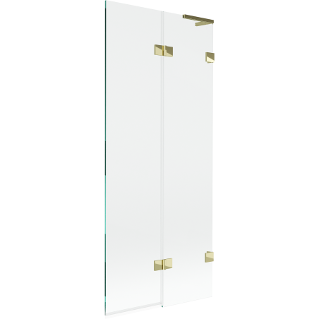 Mexen Lunar L vanová zástěna 2-dílná pravá 80 x 150 cm, průhledná, zlatá - 897L-080-100-50-00-P