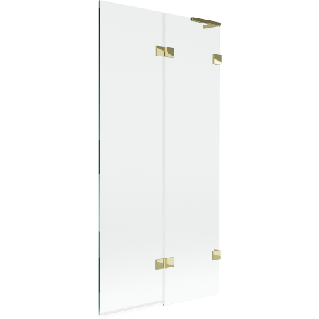Mexen Lunar L vanová zástěna 2-křídlová pravá 90 x 150 cm, transparentní, zlatá - 897L-090-100-50-00-P