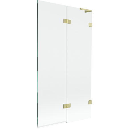 Mexen Lunar L vanová zástěna dvoukřídlá pravá 100 x 150 cm, transparentní, zlatý kartáčovaný - 897L-100-100-55-00-P
