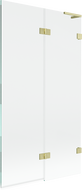 Mexen Lunar L vanová zástěna dvoukřídlá pravá 100 x 150 cm, transparentní, zlatý kartáčovaný - 897L-100-100-55-00-P