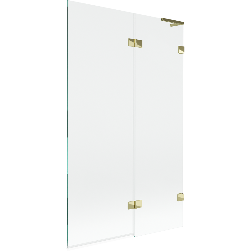 Mexen Lunar L vanová zástěna 2-křídlová pravá 110 x 150 cm, transparentní, zlatá - 897L-110-100-50-00-P