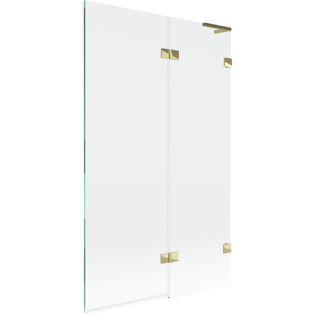 Mexen Lunar L vanová zástěna 2-křídlová pravá 110 x 150 cm, transparentní, zlatá - 897L-110-100-50-00-P