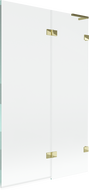 Mexen Lunar L vanová zástěna 2-křídlová pravá 110 x 150 cm, transparentní, zlatá - 897L-110-100-50-00-P