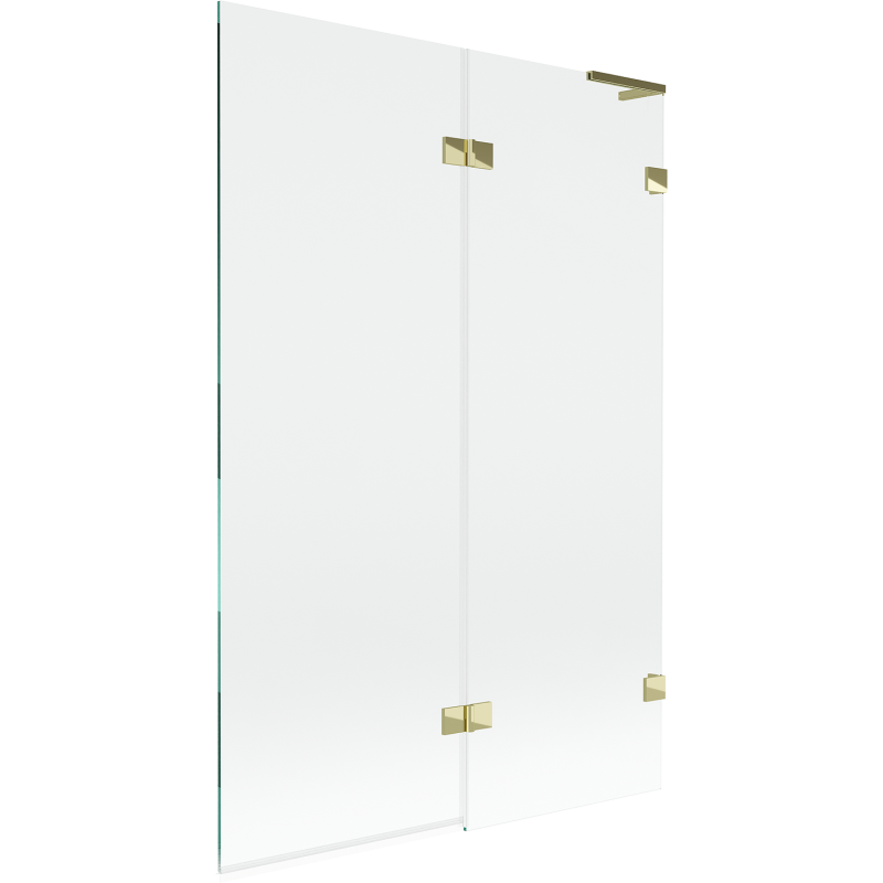 Mexen Lunar L vanová zástěna dvoukřídlá pravá 120 x 150 cm, transparentní, zlatá - 897L-120-100-50-00-P