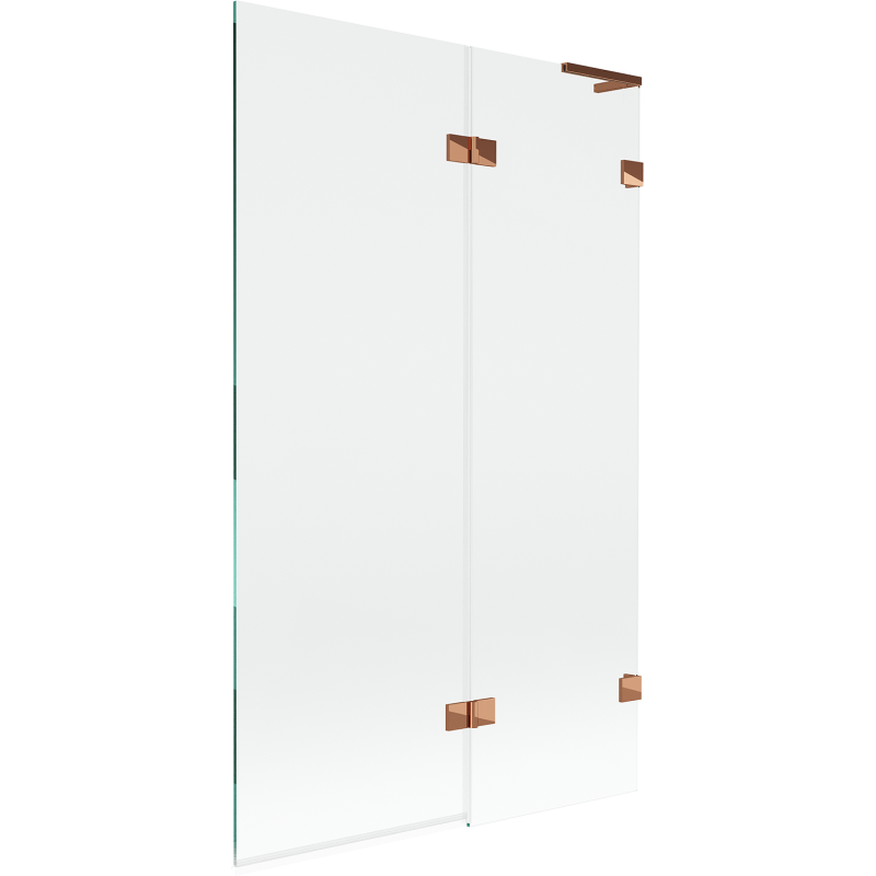 Mexen Lunar L vanová zástěna 2-křídlová pravá 110 x 150 cm, transparentní, růžové zlato - 897L-110-100-60-00-P