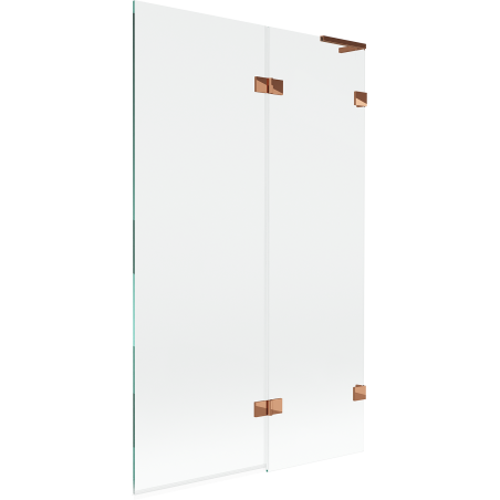 Mexen Lunar L vanová zástěna 2-křídlová pravá 110 x 150 cm, transparentní, růžové zlato - 897L-110-100-60-00-P