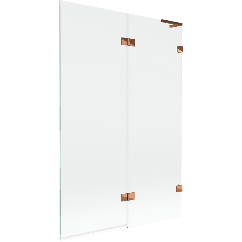 Mexen Lunar L vanová zástěna 2-dveřová pravá 120 x 150 cm, transparentní, růžové zlato - 897L-120-100-60-00-P