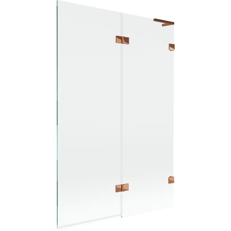 Mexen Lunar L vanová zástěna 2-dveřová pravá 120 x 150 cm, transparentní, růžové zlato - 897L-120-100-60-00-P