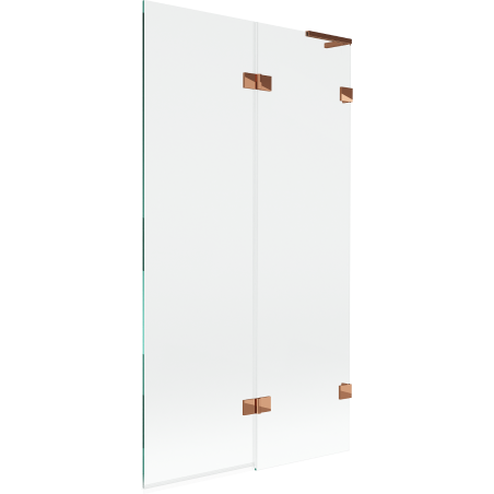 Mexen Lunar L vanový paraván 2-křídlový pravý 100 x 150 cm, transparentní, růžové zlato - 897L-100-100-60-00-P