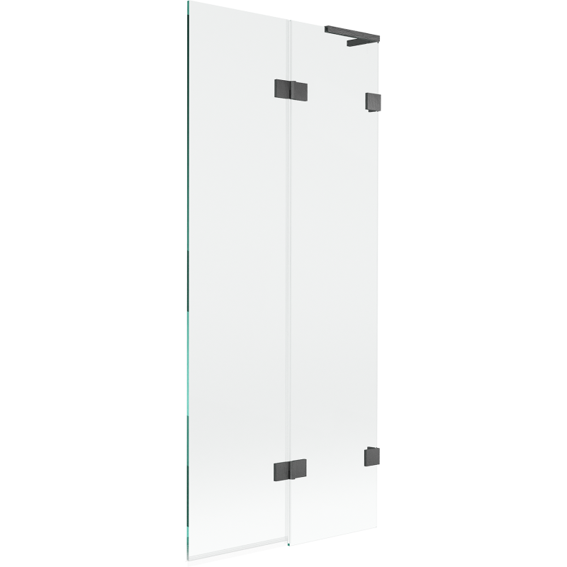 Mexen Lunar L vanová zástěna 2-dílná pravá 80 x 150 cm, transparentní, gun gray kartáčovaný - 897L-080-100-66-00-P