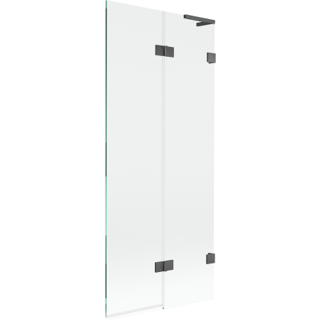 Mexen Lunar L vanová zástěna 2-dílná pravá 80 x 150 cm, transparentní, gun gray kartáčovaný - 897L-080-100-66-00-P