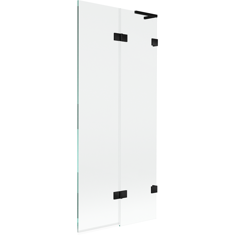 Mexen Lunar L vanová zástěna 2-křídlová pravá 80 x 150 cm, transparentní, černá - 897L-080-100-70-00-P