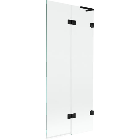 Mexen Lunar L vanová zástěna 2-křídlová pravá 80 x 150 cm, transparentní, černá - 897L-080-100-70-00-P