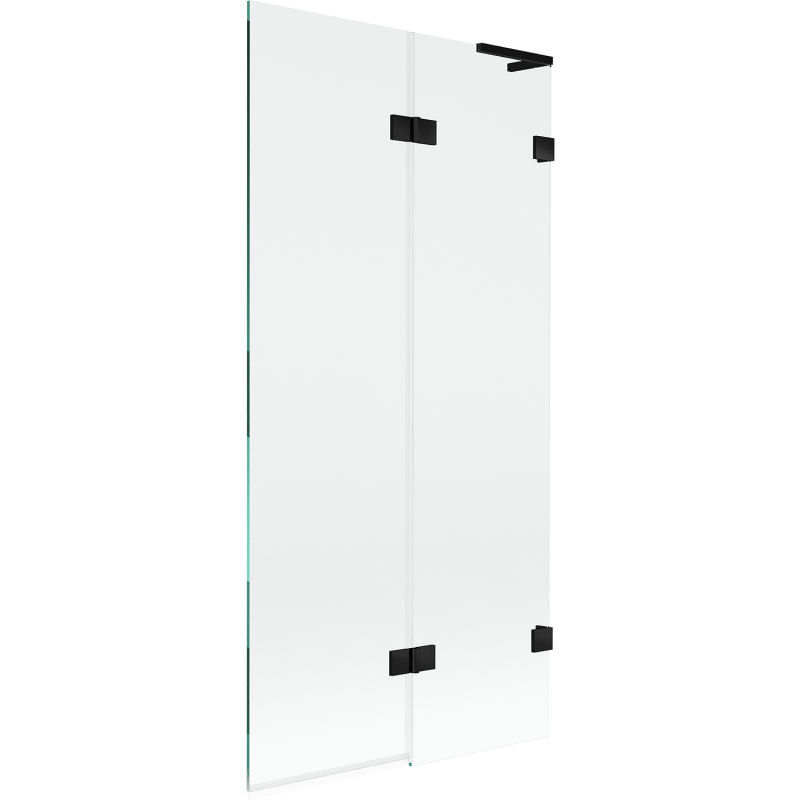 Mexen Lunar L vanová zástěna dvoukřídlá pravá 90 x 150 cm, transparentní, černá - 897L-090-100-70-00-P