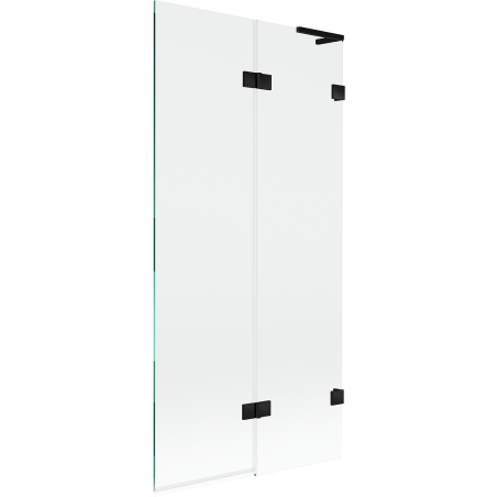 Mexen Lunar L vanová zástěna dvoukřídlá pravá 90 x 150 cm, transparentní, černá - 897L-090-100-70-00-P