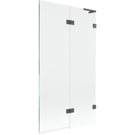 Mexen Lunar L vanová zástěna dvoukřídlová pravá 100 x 150 cm, transparentní, gun gray kartáčovaná - 897L-100-100-66-00-P