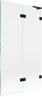 Mexen Lunar L vanová zástěna dvoudílná pravá 100 x 150 cm, transparentní, černá - 897L-100-100-70-00-P