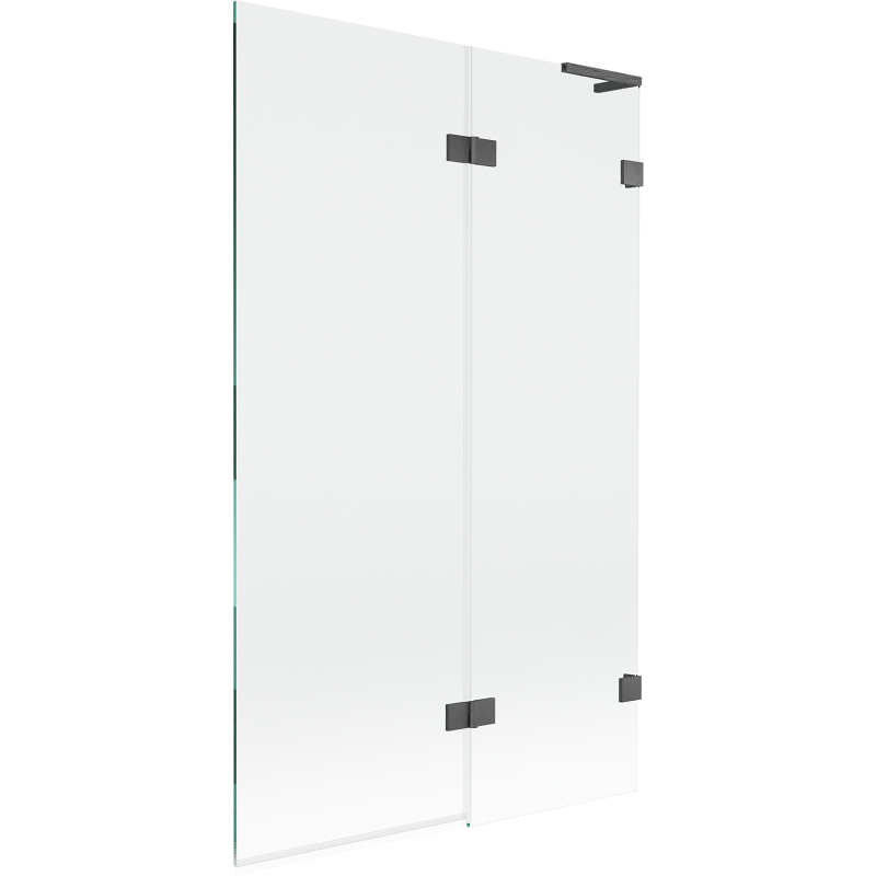 Mexen Lunar L vanová zástěna 2-dílná pravá 110 x 150 cm, transparentní, kartáčovaná zbraňová šedá - 897L-110-100-66-00-P